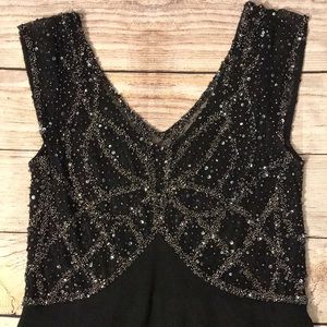 JKara Embellished Cap-sleeve Gown